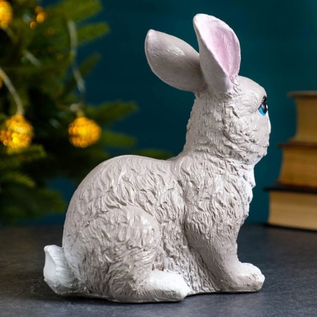 Piggy bank "Bunny" gray, 17cm-2
