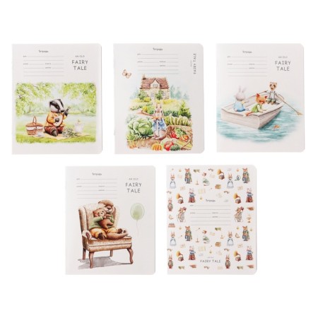 Notebook 12 sheets in a cage on Fairy Tale paper clip, cover coated cardboard, VD-clock, mix