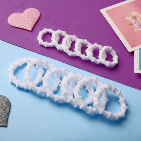 Hair elastic band "Mahrushka" (set 12 pcs) 2.5 cm., 4.5 cm white-1