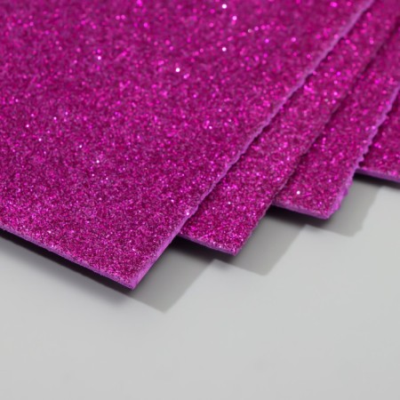 A set of glitter foamiran (5 sheets) 2 mm 20x30 cm, purple-1
