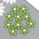 Decor for creativity plastic "Green flower with light green" 2.8x3x1 cm
