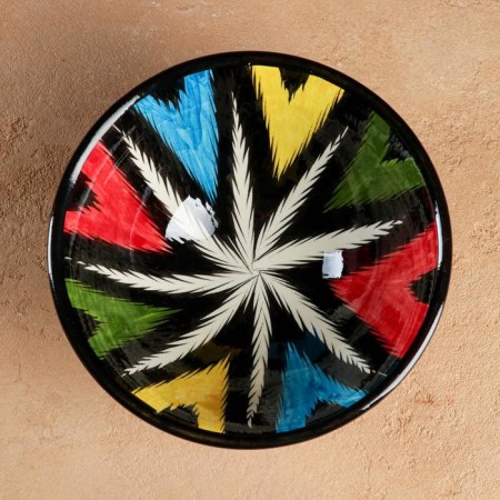 Rishtan ceramics "Atlas", 18 cm, large, multi -colored ceramics-1