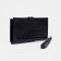 Women's wallet on the button, black color