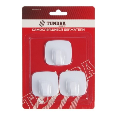 Holder self -adhesive tundra krep, 45x45 mm, square, white, 3 pcs.-8