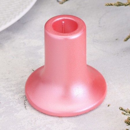 Gypsum candlestick, 7.5x7.5cm, pink-1