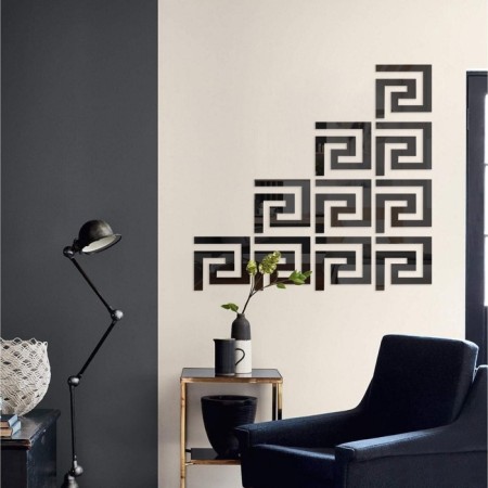 Interior stickers "Labyrinth", mirror, wall decor, set 10 pcs, 10 x 10 cm-3