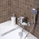 Bath mixer "RMS" SL52-006E-3, pour 350 mm, shower set, zinc, chrome