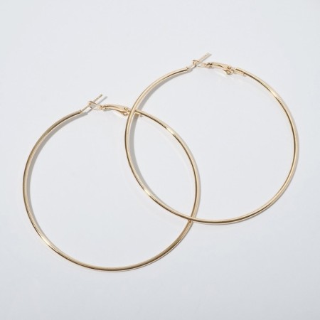 Earrings of the Ring "Classic" d = 7 cm, color gold-1