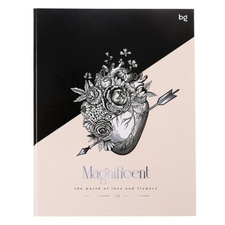 Notebook A5 120 sheets in a cage on Magnificent rings, cardboard cover, glossy lamination, block 65g/m2