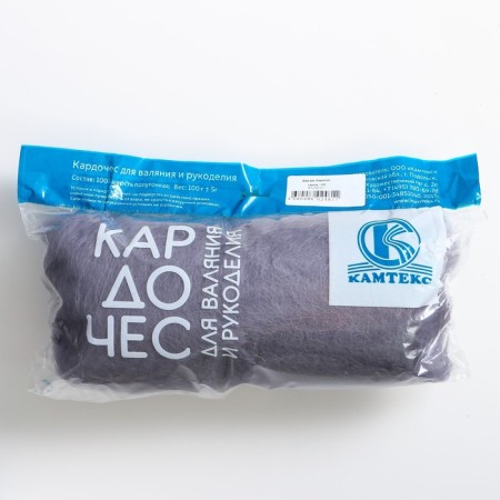 Fasting wool "cardoches" 100% half -toned wool 100g (169 gray)-4