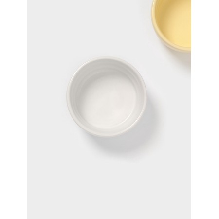 Saladniki Dolyana "Zephyr", 250 ml, d = 11 cm, set 2 pcs, ceramics, white, yellow-3