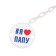 Holder for the nipple - dummy "I love dad", on the chain color is white