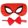 Set of carnival mask and butterfly, spider-man