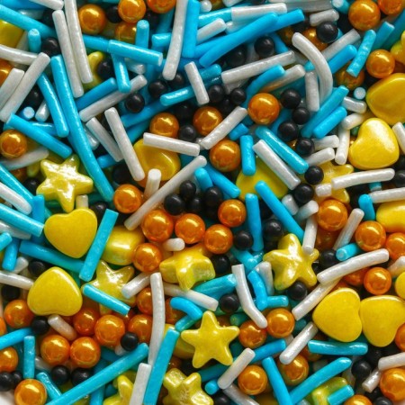 Sprinking confectionery figured "hearts": blue, yellow, black, 25 g.-1