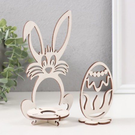 Easter decor "eggs" 6.5x4.7x9.3 cm; 9.3x6.5x17 cm (set of 5 parts) white-2