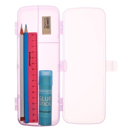 Penal Plastic case 75 x 210 x 45 Devente Box, 4 departments, pink 7020453-5