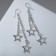 Hanging "Stars" on chains, silver color