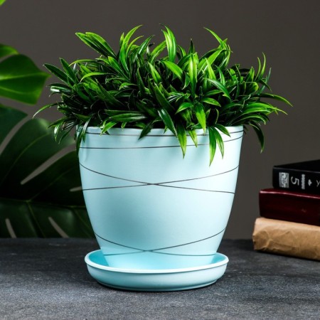 Flower pot "Magnolia" Blue, 2.4 liters