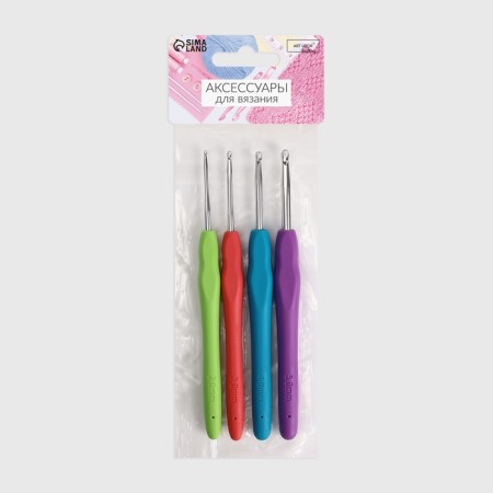 A set of hooks for knitting, d = 2-5 mm, 14 cm, 4 pcs, color colorful color-4