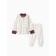 A set for a newborn (blouse/pants) "stars", beige color, height 68 cm