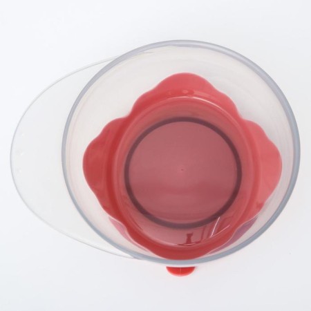 Set for feeding: a bowl on the suction cup, with a lid + spoon, pink color, 400 ml.-5