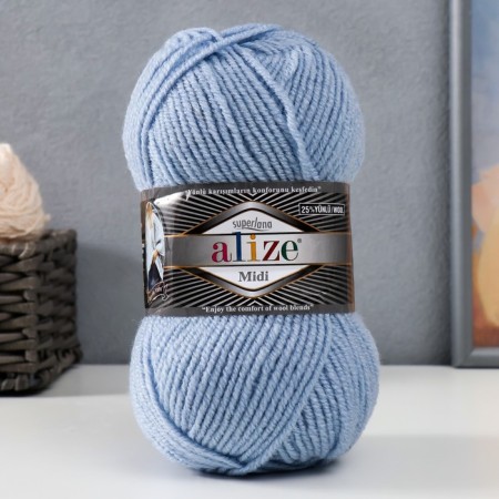 Yarn "Superlana Midi" 25% wool, 75% acrylic 170m/100g (480)