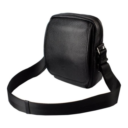 Male bag, lightning department, 2 outer pockets, adjustable belt, black color