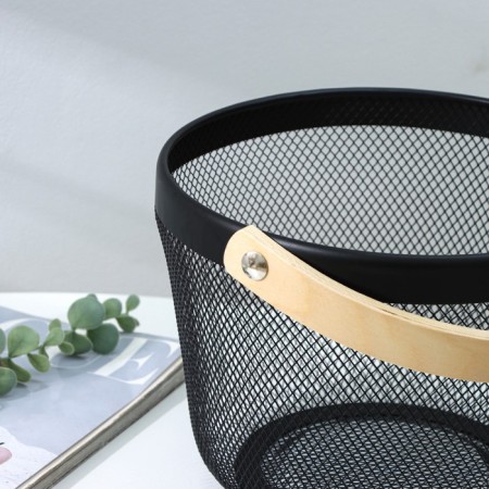 Universal round ladoom, 26 × 26 × 18 cm basket, black color is-2