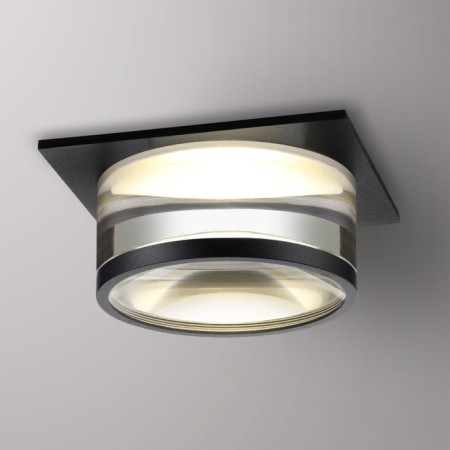 Lamp built -in Novotech. GEM, 9W, GU10, 58x92x92 mm, black color