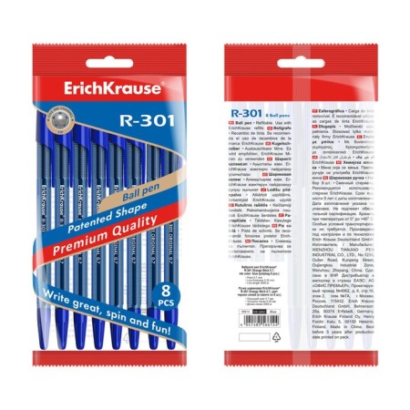 A set of ballpoints Erichkrause R-301 Original Stick, node 0.7 mm, blue ink blue-2