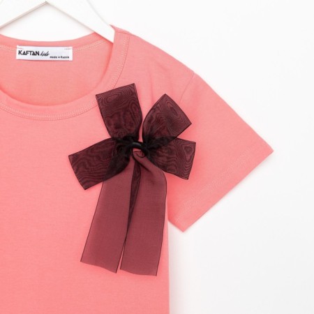 T-shirt Children's KAFTAN "Bow", 28 (86-92 cm), coral-8