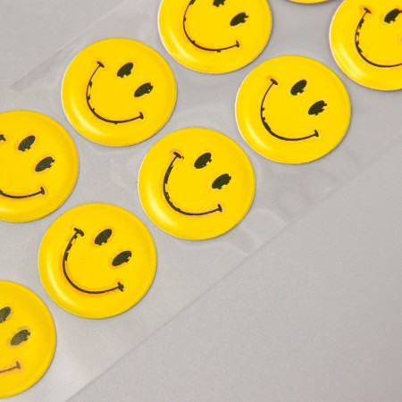 Stick plastic volumetric "emoticons" with gold stroke mix 33.5x6 cm-2