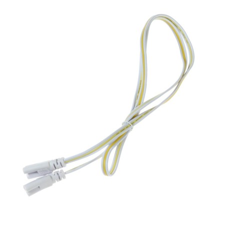 Connective wire for lamps, connector l/n/g, 100 cm, white