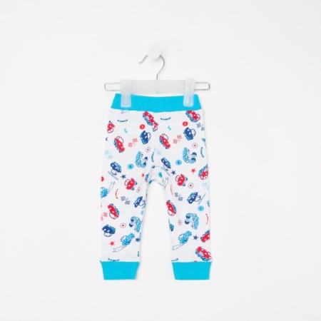 Pants for children, white color/cars, height 62 cm