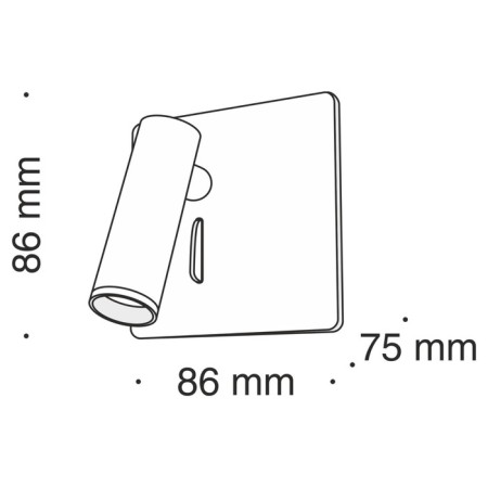 Bra Technical C040WL-L3B3K, LED, 3W, 8.6x7.5x8.6 cm, 170lm, black color black-6