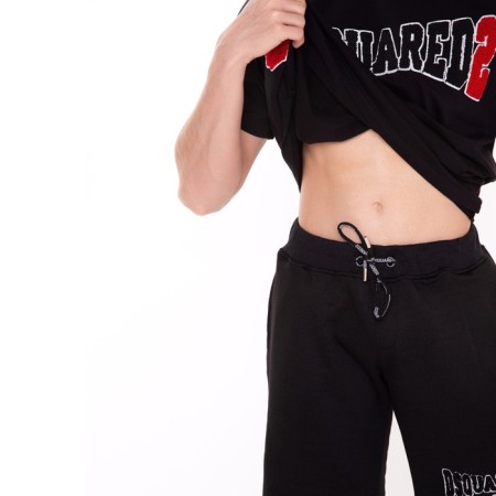 Male suit (T -shirt/shorts), black color/print mix, size m-1