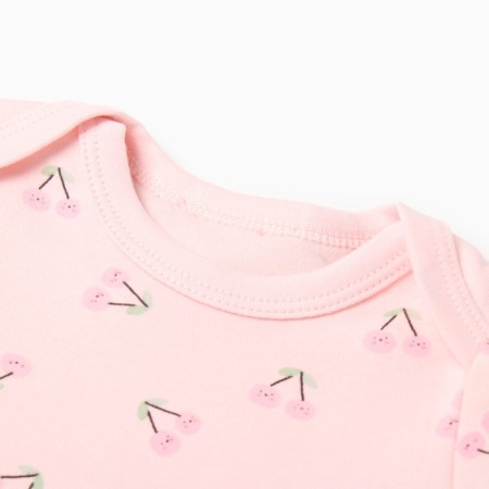 Body with a long sleeve, pink color, height 56 ​​(0-1 months)-1