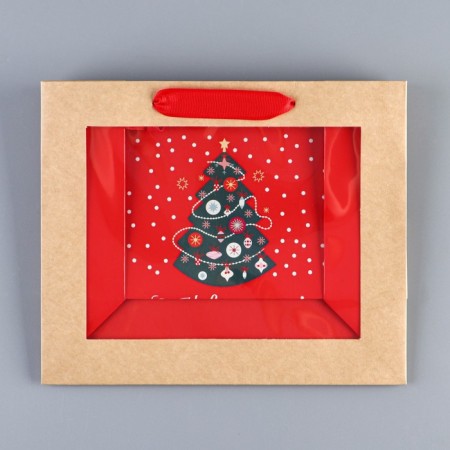New Year's Craft gift package with a New Year tree plastic window, 24 x 20 x 11cm, New Year-7