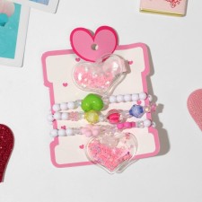 The kit of children's “chosen” 4 subjects: hairpin, 3 bracelets, heart, color