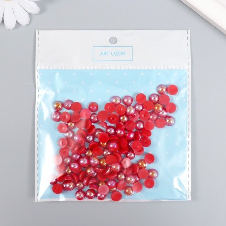 Decor for creativity plastic "Half of beads. Red gamma" 20 g 0.8x0.8 cm-3