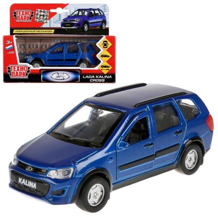 Metal machine, inertial "Lada Kalina Cross" 12 cm, opening doors and trunk