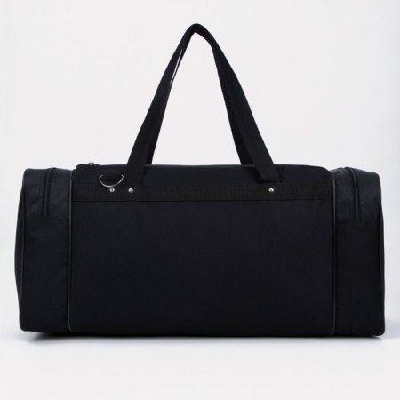 Road bag, 3 parts on zippers, external pocket, long belt, black color-1