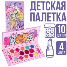 A set of cosmetics, shadows 10 colors, shine 4 colors 