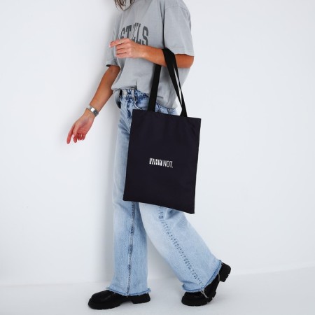 Shoper bag without fastening, black color-2