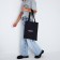 Shoper bag without fastening, black color