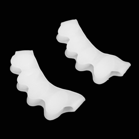 Correctors - fingers for fingers, 4 separators, silicone, 8 × 3 cm, pair, white color-2