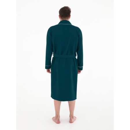 Male dressing gown with a hood, size 70, emerald color-2