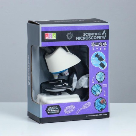 Microscope "Young Biologist" Frendering to x1200, white, backlight-11