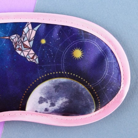 Bilateral Mask for sleep “Time of Stunning Ideas”, 19.3 x 9.5 cm, white color - blue-3