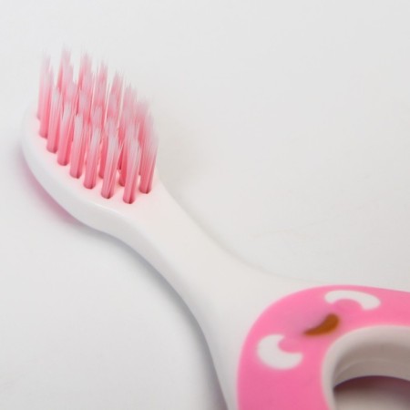 Children's toothbrush, nylon, with a limiter, pink color-2